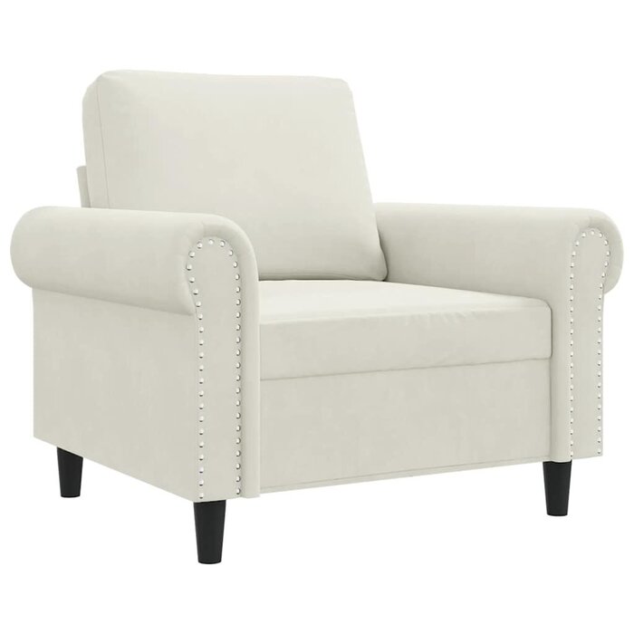 Eleganter Samt-Sessel in Creme - Jetzt bis zu 34,3% sparen