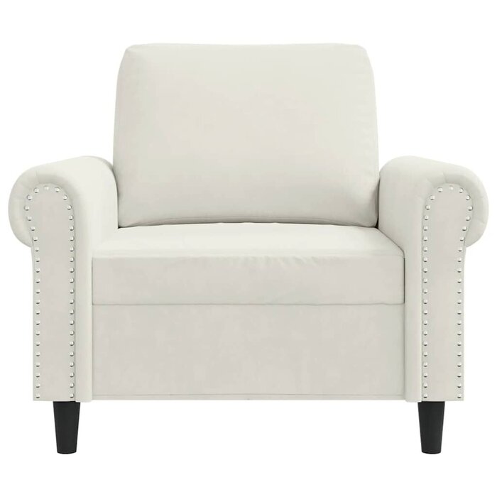 Eleganter Samt-Sessel in Creme - Jetzt bis zu 34,3% sparen