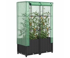 Vidaxl Hochbeet mit Gewächshaus 80x40x138 cm Rattanoptik - Jetzt bis zu 40% günstiger