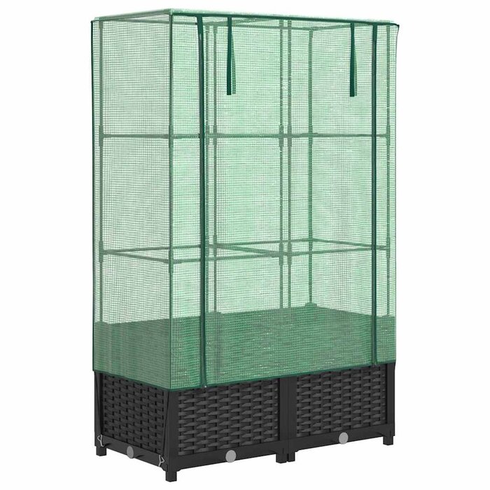Hochbeet mit Gewächshaus 80x40x138cm Rattan-Optik - bis zu 33,5% Rabatt