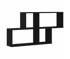 Vidaxl Modernes Wandregal, 4 Ablagen, Schwarz-Eiche, 76x53cm - bis zu 37% reduziert
