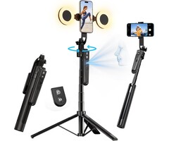 KI-Selfie-Stativ 180 cm mit Licht & Fernbedienung - bis zu 39 % günstiger