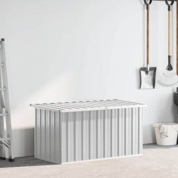 Gartenbox Stahl 129x67cm - Wetterfest - Grau - bis zu 33,5% Rabatt
