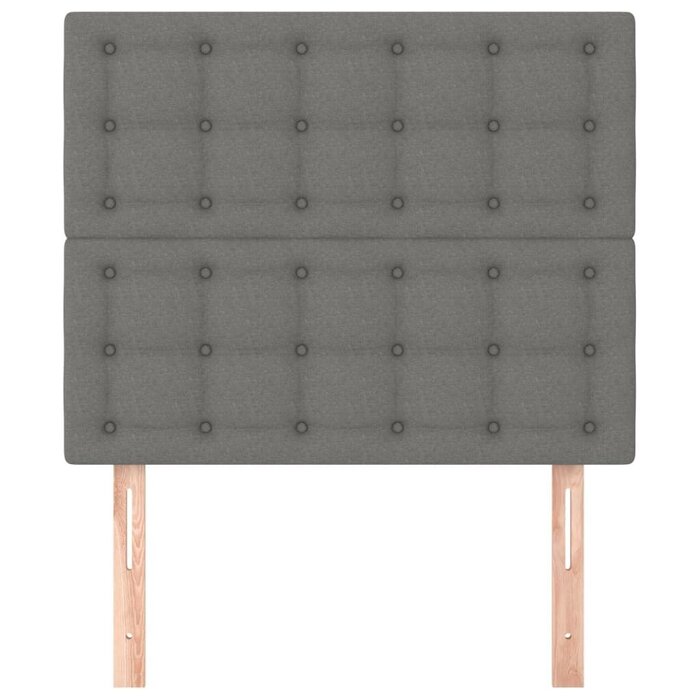 Vidaxl 2er-Set Bettkopfteile 100cm Dunkelgrau - bis zu 72% sparen