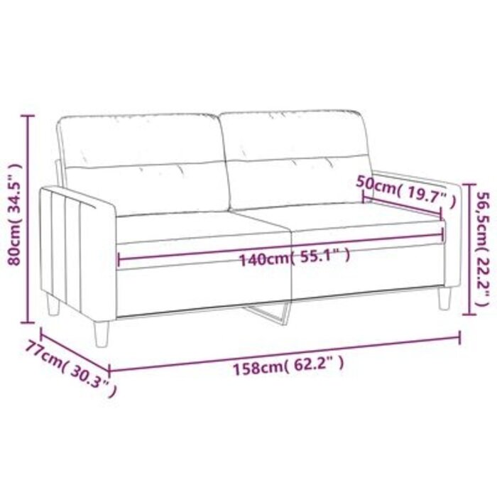 Modernes 2-Sitzer Sofa 140 cm in Schwarz - bis zu 34,3 % günstiger