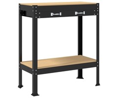 Vidaxl Moderne Werkbank mit Lochwand & Schublade - Schwarz - bis zu 40% sparen