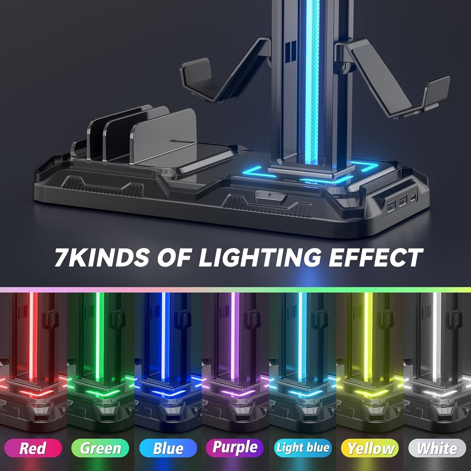 RGB Headset-Ständer mit Ladestation & Controller-Halter - bis zu 30,5% Rabatt