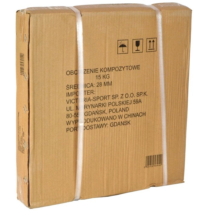 Viking Choice Hantelscheibe 15 kg für 28 mm Stangen - Boden-schonend - Bis zu 48% Rabatt