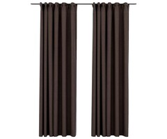 Vidaxl Verdunkelungsvorhänge Leinenoptik Taupe 140x245cm - jetzt bis zu 45% sparen