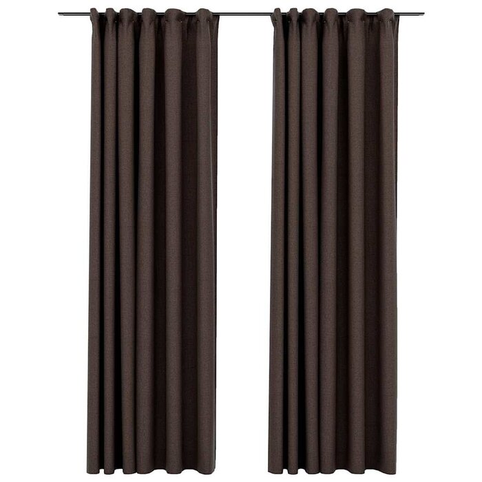 Verdunkelungsvorhänge Leinenoptik 140x245cm Taupe - bis zu 32,8% günstiger