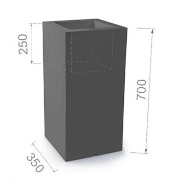Beleuchteter Pflanzkübel 70cm - Weiß - Outlet bis zu 25% günstiger