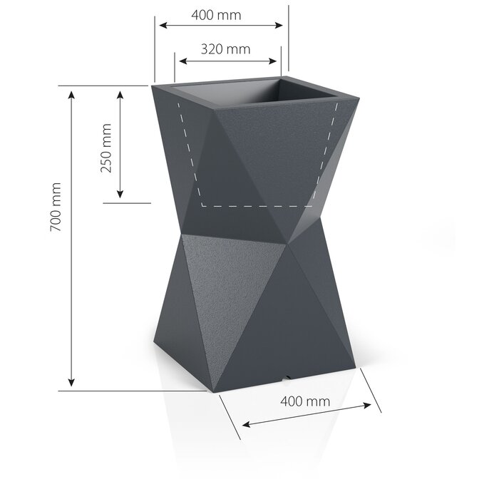 Viking Choice Hoher LED-Blumenkübel Valencia 70cm - bis zu 67% Rabatt im Outlet