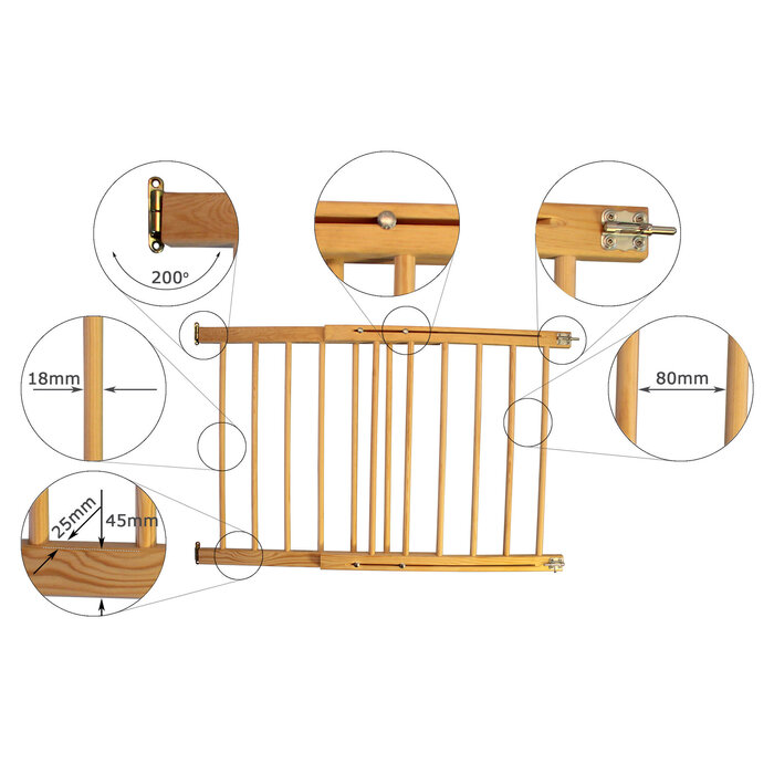 Treppenschutzgitter Holz 72-122 cm, 100 cm hoch - bis zu 22,7 % Rabatt