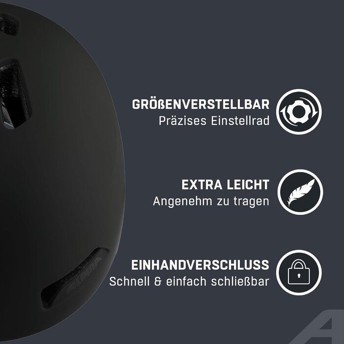 Urbaner Fahrradhelm - mattschwarz - Gr. 52-57 cm - bis zu 28,4% Rabatt