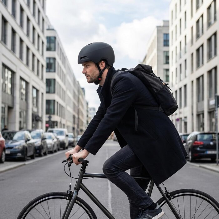 Urbaner Fahrradhelm - mattschwarz - Gr. 52-57 cm - bis zu 28,4% Rabatt