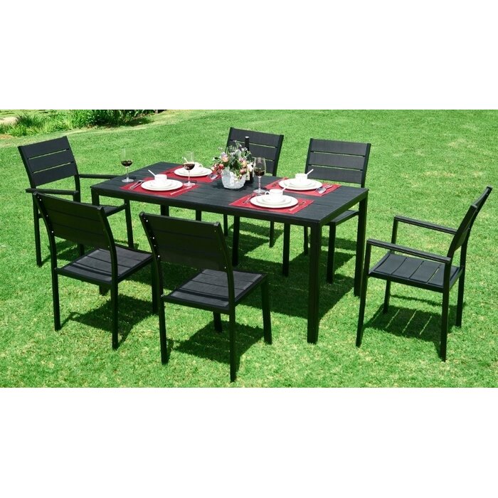Gartentisch 156x78 cm schwarz Holzoptik - bis zu 29,3% Rabatt
