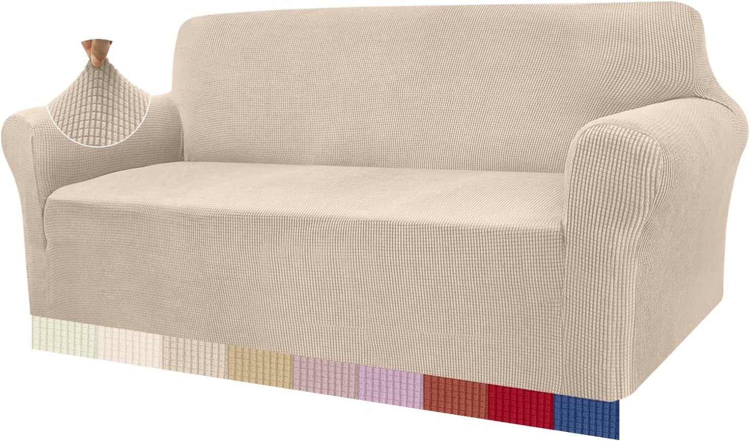 Hochelastischer 3-Sitzer Sofabezug in Beige - Jetzt bis zu 27,8% sparen