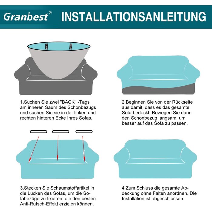 Hochelastischer 3-Sitzer Sofabezug in Beige - Jetzt bis zu 27,8% sparen