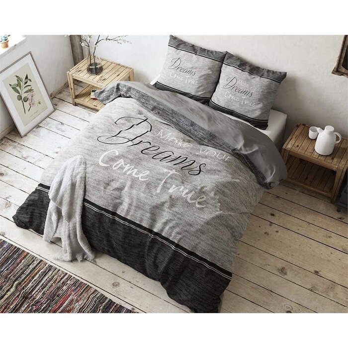 Bettwäsche-Set 220x240 cm Grau - 3-tlg. 100% Baumwolle - bis zu 27,6% Rabatt