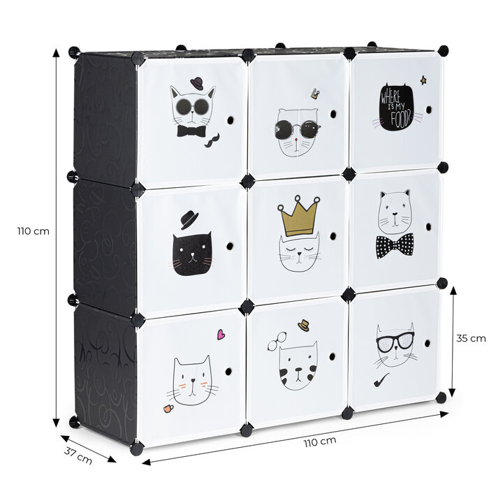 Modulares Kinderregal Katzen-Design 110x110cm | Bis zu 42,9% Rabatt