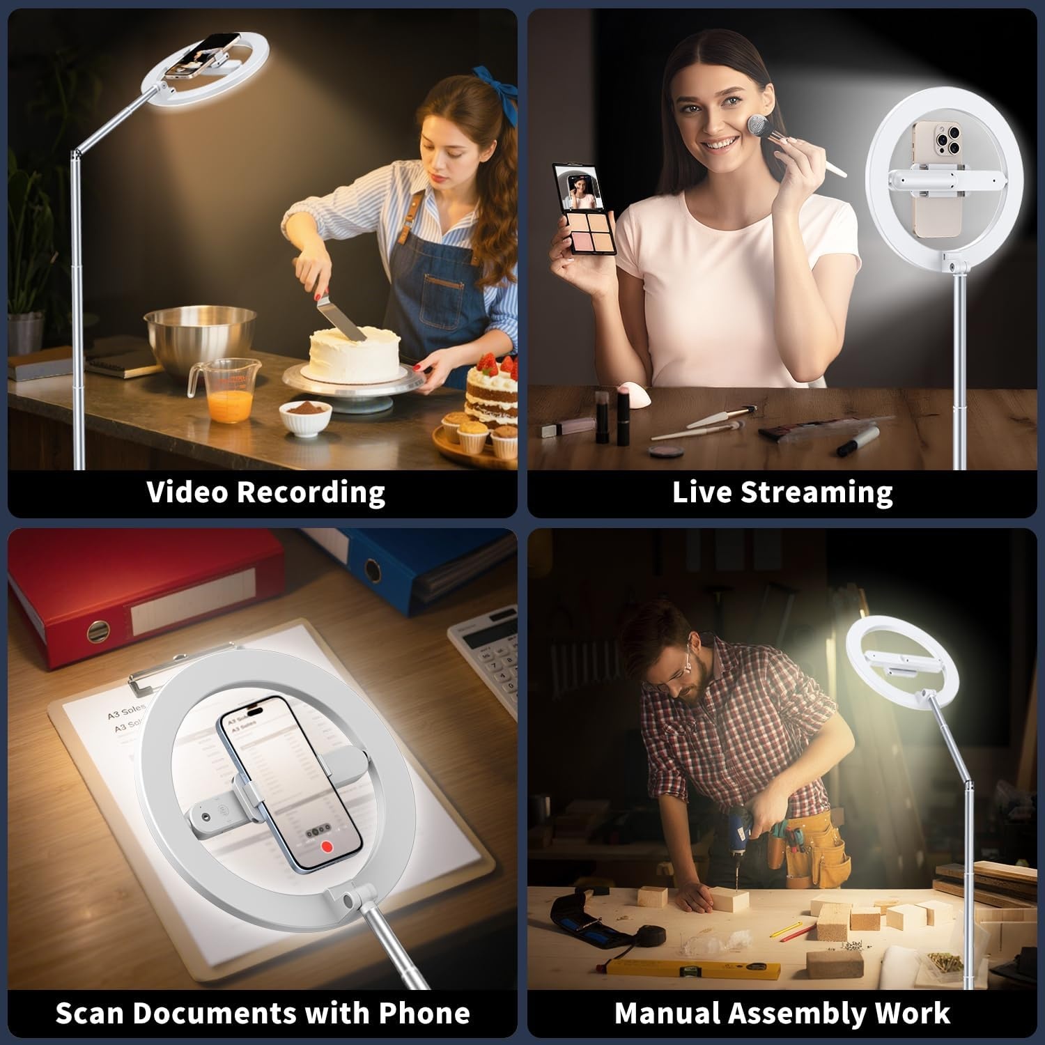 LED-Ringlampe mit Stativ 174 cm, wiederaufladbar - bis zu 32,7 % Rabatt