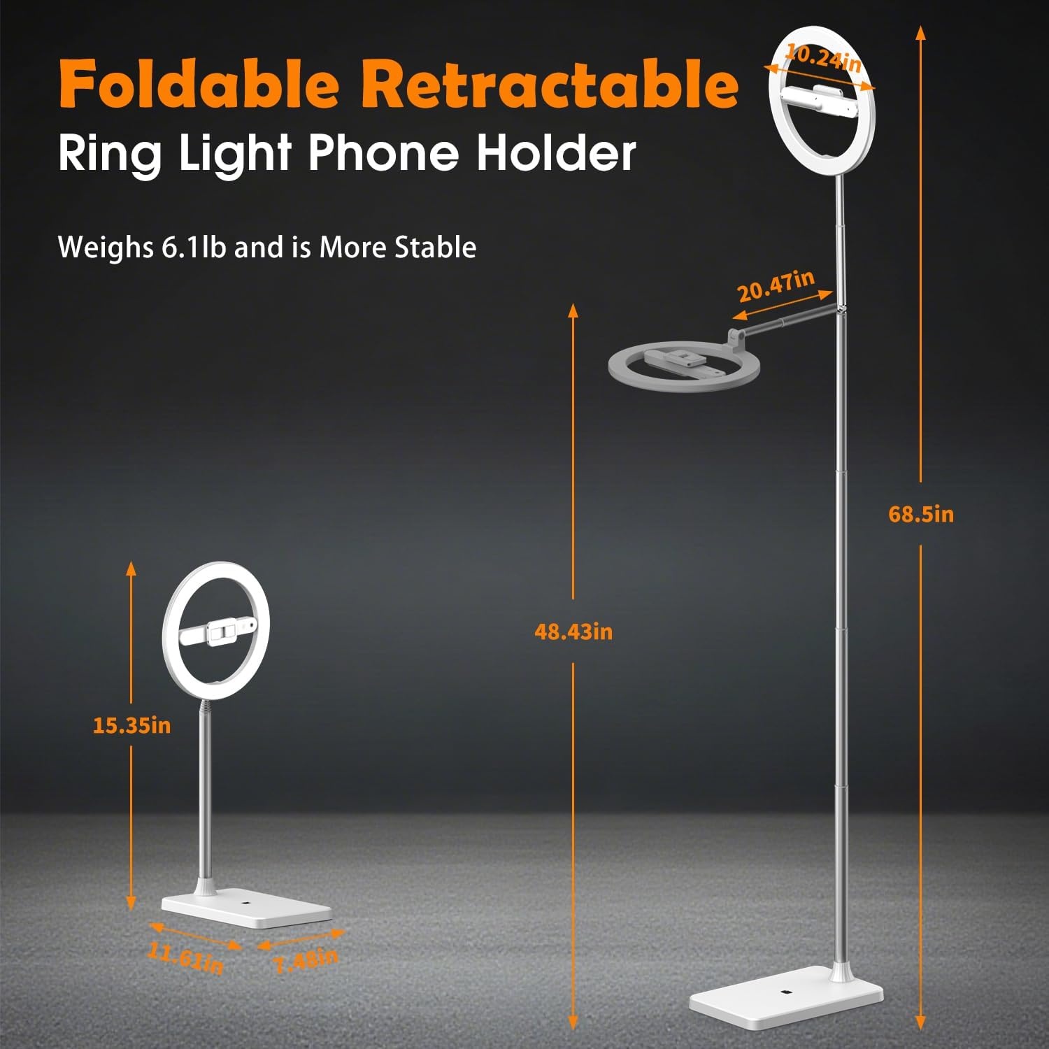 LED-Ringlampe mit Stativ 174 cm, wiederaufladbar - bis zu 32,7 % Rabatt