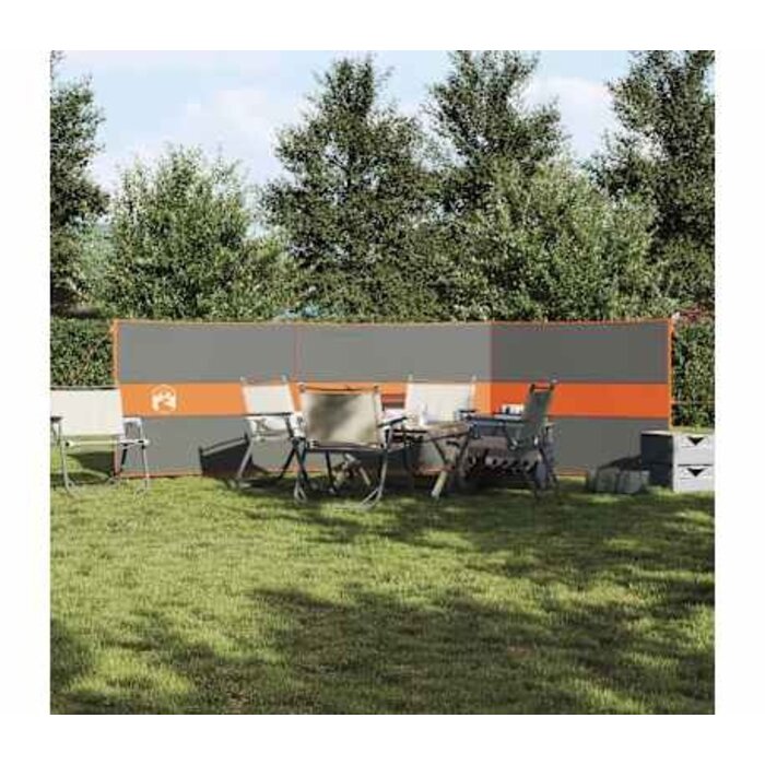 Camping-Windschutz 490x123cm, wasserdicht, Grau/Orange - bis zu 32,6% Rabatt