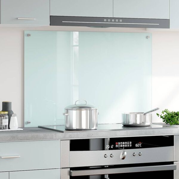 Küchenrückwand Spritzschutz aus gehärtetem Glas Weiß 90x60cm - bis zu 32,2% sparen