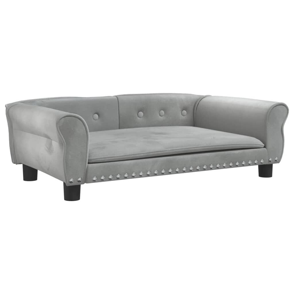 Luxuriöses Hundebett aus Samt, Hellgrau 95x55x30 cm - bis zu 33,9% sparen