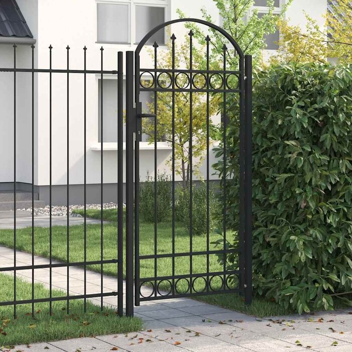 Elegantes Gartentor 100x250 cm Schwarz - Sparen Sie bis zu 34,2%
