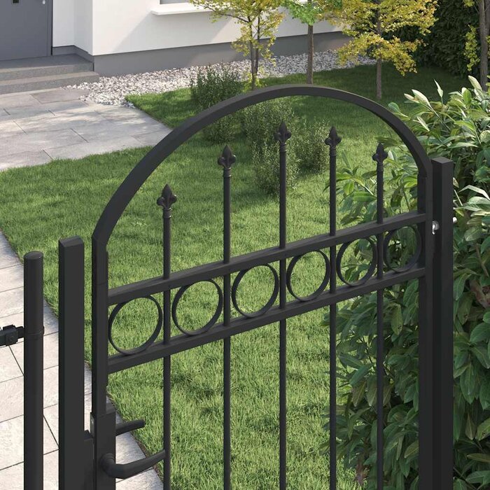 Elegantes Gartentor 100x250 cm Schwarz - Sparen Sie bis zu 34,2%
