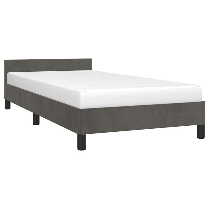Samt-Bettrahmen 100x200 cm Dunkelgrau - bis zu 33,4 % Rabatt