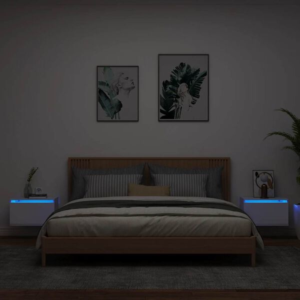 Wandmontiertes Nachttisch-Set LED Weiß - bis zu 33,2% sparen