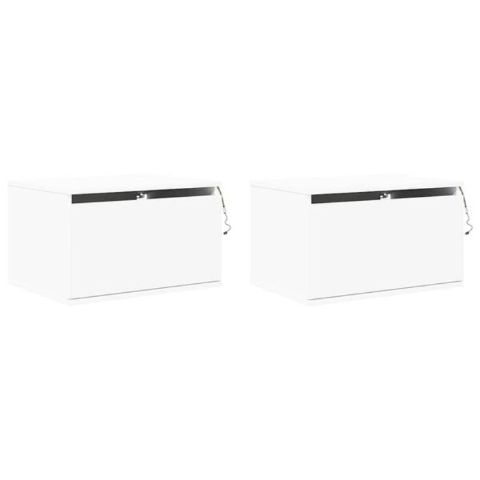 Wandmontiertes Nachttisch-Set LED Weiß - bis zu 33,2% sparen