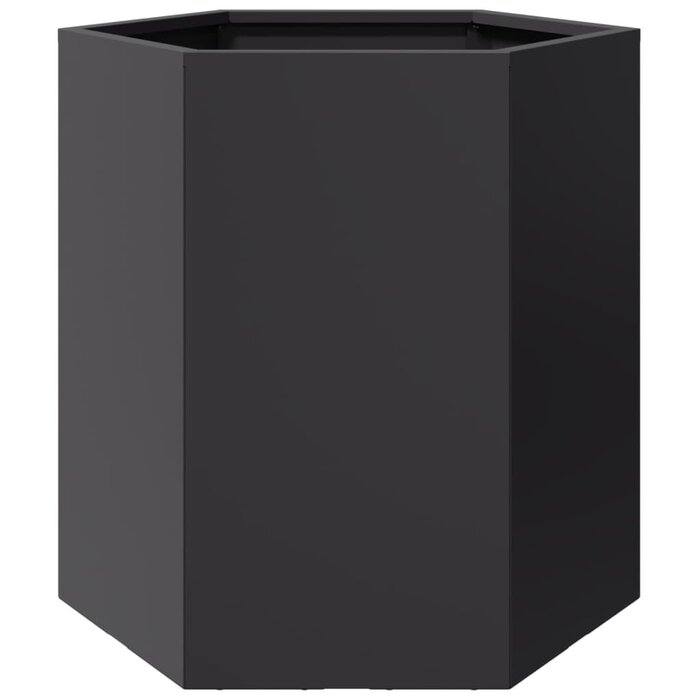 Vidaxl Sechseckiger Stahl-Pflanzkübel 46x40x45cm - Schwarz - bis zu 65% Rabatt