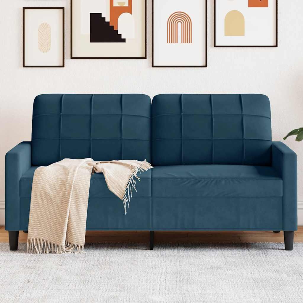 2-Sitzer Sofa Samt Blau 140 cm - Bis zu 34,4% Rabatt im Outlet