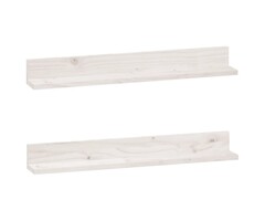 Vidaxl Wandregal Set 2-tlg. Kiefer massiv Weiß 80x11x9 cm - bis zu 42% Rabatt