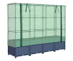 Vidaxl Hochbeet mit Gewächshaus 160x40x138cm Rattanoptik - bis zu 41% günstiger