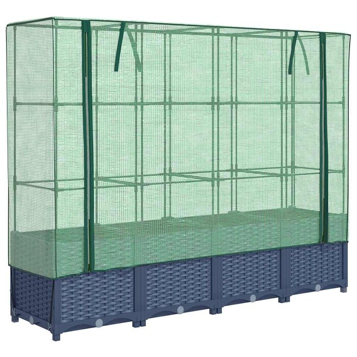 Hochbeet mit Gewächshaus 160x40cm Rattanoptik - bis zu 34% Rabatt
