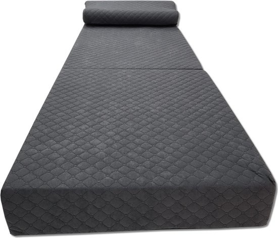 Klappmatratze mit Kopfstütze Graphit 200x70x15 cm - Jetzt bis zu 34,1% sparen