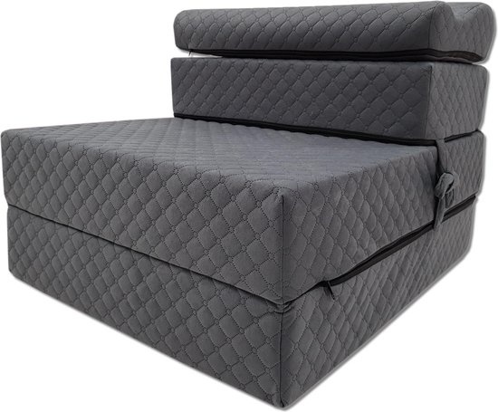Klappmatratze mit Kopfstütze Graphit 200x70x15 cm - Jetzt bis zu 34,1% sparen