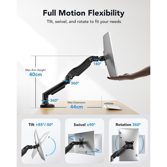 Ergonomischer Monitorarm für 13-32 Zoll Bildschirme - bis zu 31,7% Rabatt