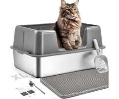 XXL Katzentoilette aus Edelstahl - hygienisch & spritzwassergeschützt - bis zu 41%