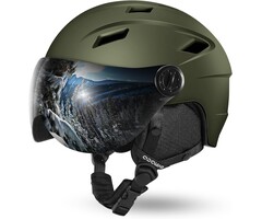 Odoland Skihelm mit Visier Größe S - Grün, bis zu 51% Rabatt reduziert