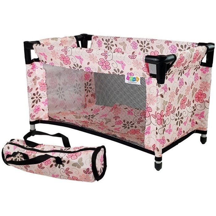 Puppenbett mit Blumenmuster inkl. Bettwäsche - bis zu 4,9% Rabatt im Outlet