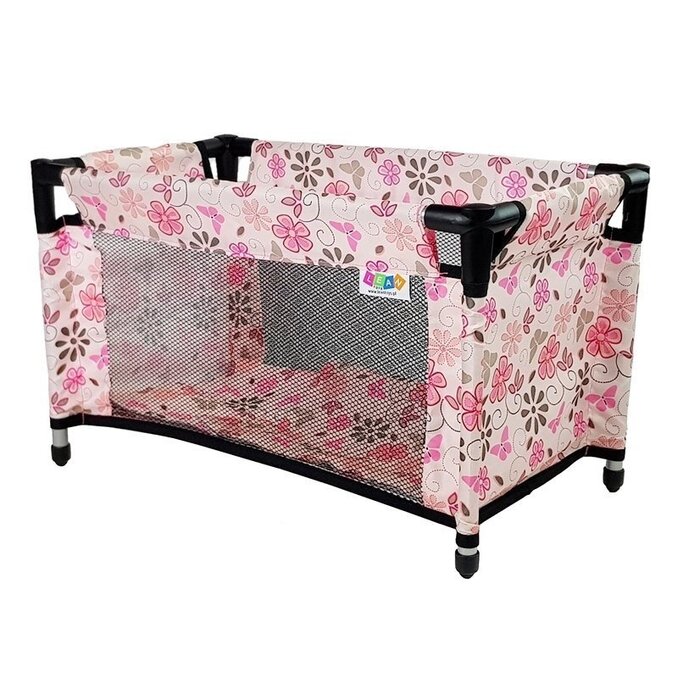 Puppenbett mit Blumenmuster inkl. Bettwäsche - bis zu 4,9% Rabatt im Outlet