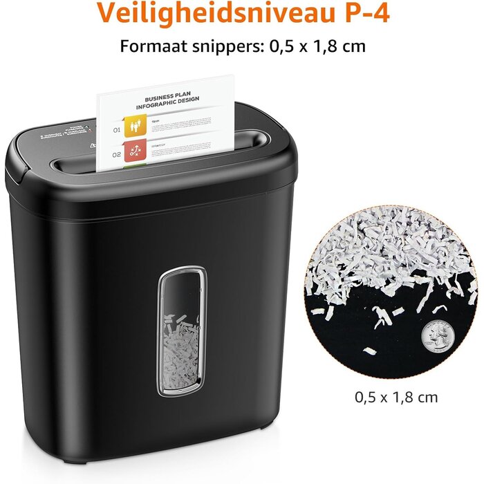 Aktenvernichter Cross-Cut für 8 Blatt - Sicher & Kompakt - bis zu 32,2% sparen