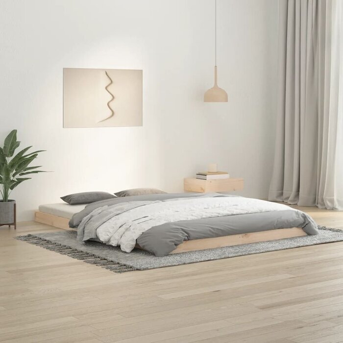 Bettgestell massiv Kiefer 140x200cm - Naturholz - bis zu 33,8% sparen