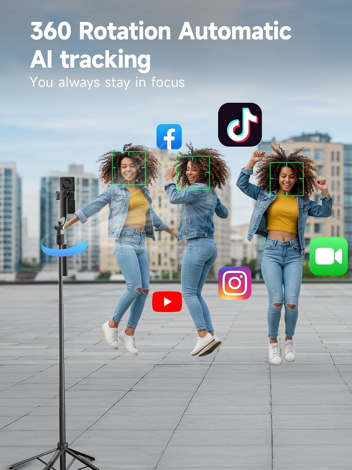 3-in-1 Quadpod Stativ mit AI-Tracking & Fernbedienung - bis zu 32,7% sparen