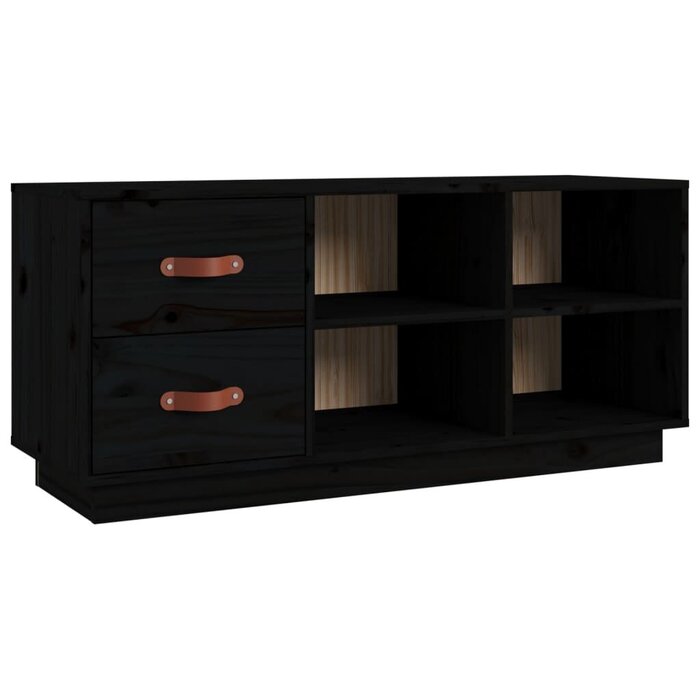 Schuhbank Kiefer massiv Schwarz 100x34x45 cm - bis zu 33,8% Rabatt